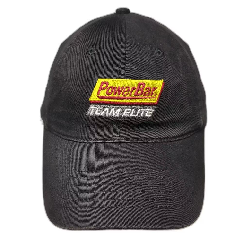 NU-FIT PowerBar Team Elite Baseball Cap Black XL Fitted Embroidered Stretch Hat